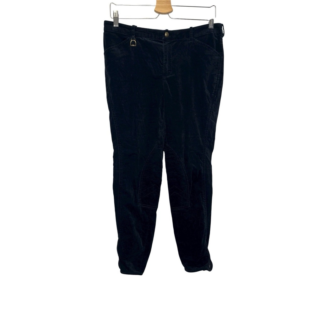 Lauren Ralph Lauren Womens Stretch Velvet‎ Jodhpur Pants Black Velvet 8 *read*
